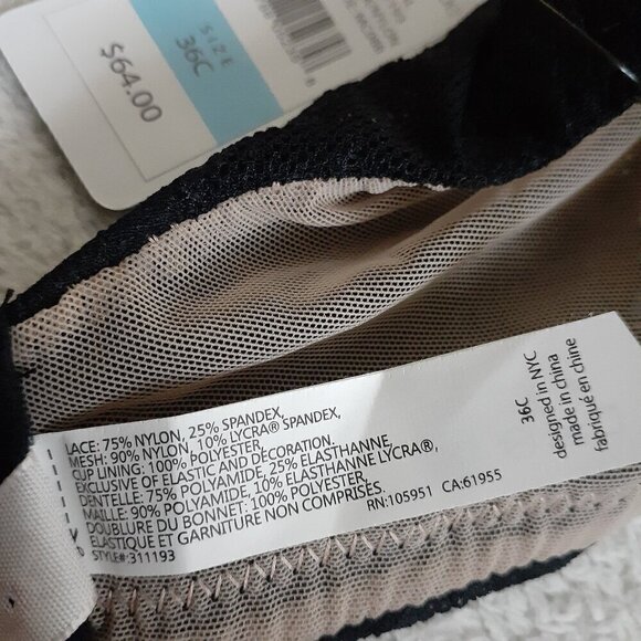 Skarlett Blue NWT Women's Size 36C Black Whimsical Floral Lace Underwire Bra - Picture 8 of 9